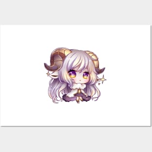 Aries the Ram Chibi Zodiac Anime Girl Posters and Art